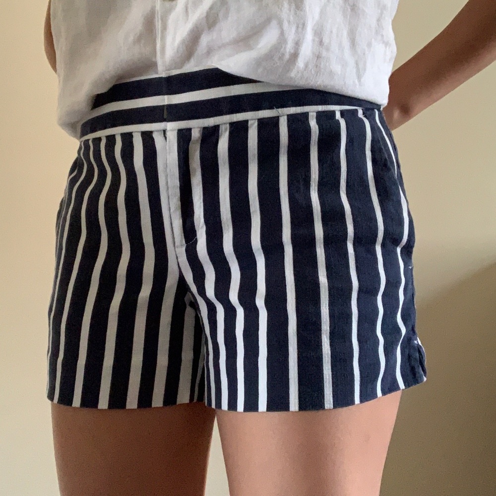 Ann Taylor Loft Navy and White Stripped Shorts